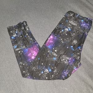 Galaxy Print Full Length Leggings - XL